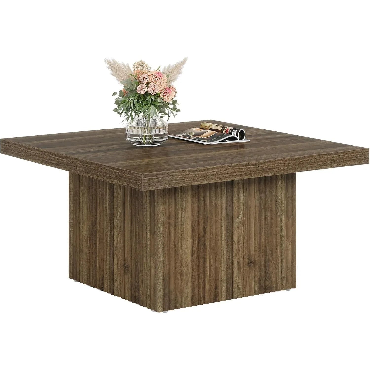 Square coffee table,engineered wood table for living room vintage center large mid-century modern cocktail - united