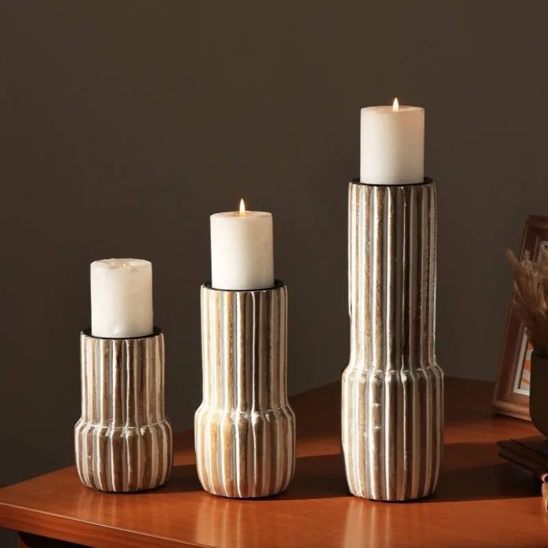 Decorative wooden centerpiece candle holder xmas christmas home table decor dining room living holiday gift wedding