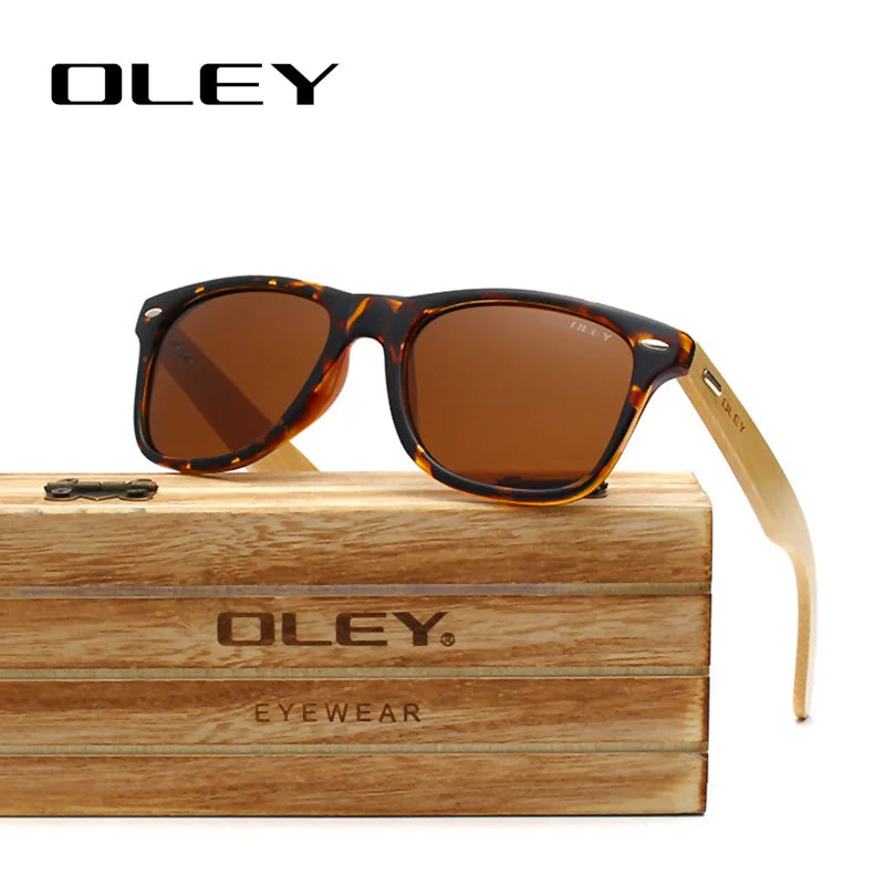 Oley original design bamboo natural wooden handmade sunglasses men polarized eyewear sun glasses for women customizable