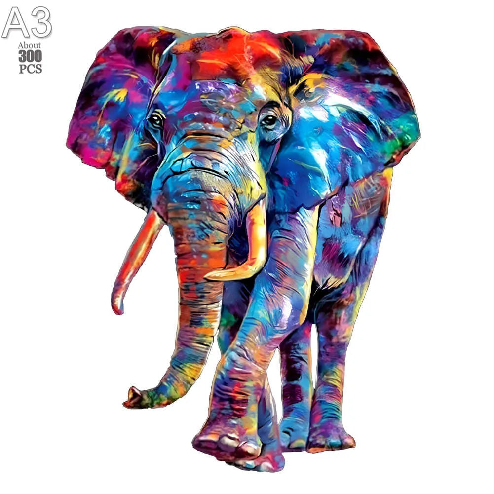 Wooden animal puzzle for kids adults exquisite educational decompression toys creative lovely dog wood jigsaws holiday