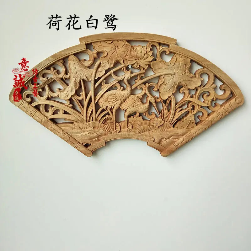 Traditional chinese woodcarving wall hanging camphor wood 3d exquisite dragon phoenix flower carving craft home