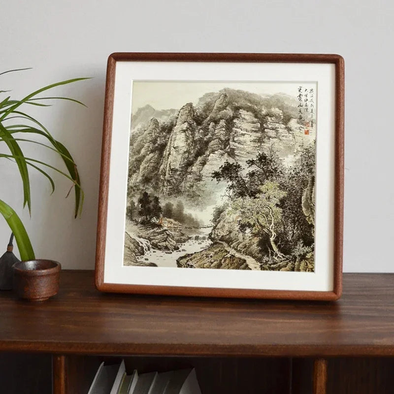 Solid wood picture frame decor honors certificate square high-grade black walnut photo gift 20x20 cm 25x25cm