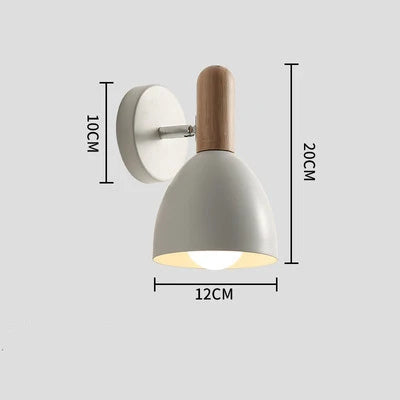 Wooden wall lights bedside lamp bedroom light sconce for kitchen restaurant modern nordic e27 home decor - white