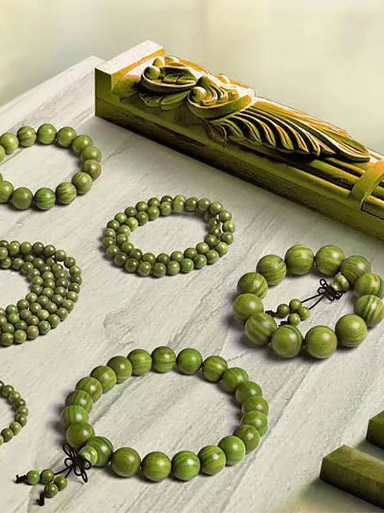 Green sandalwood bracelet argentina natural wood fragrance lasting hand-held twisted beads male and female couple hand