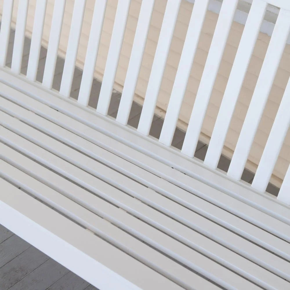 Porch swing patio premium swings outdoor wooden 2 person bench furniture in 4 ft hanging modern white all weather style