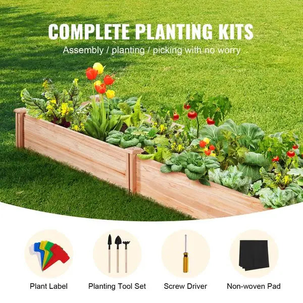 Vevor wooden raised garden bed planter box 94.5x23.6x9.8’ flower vegetable herb - united states