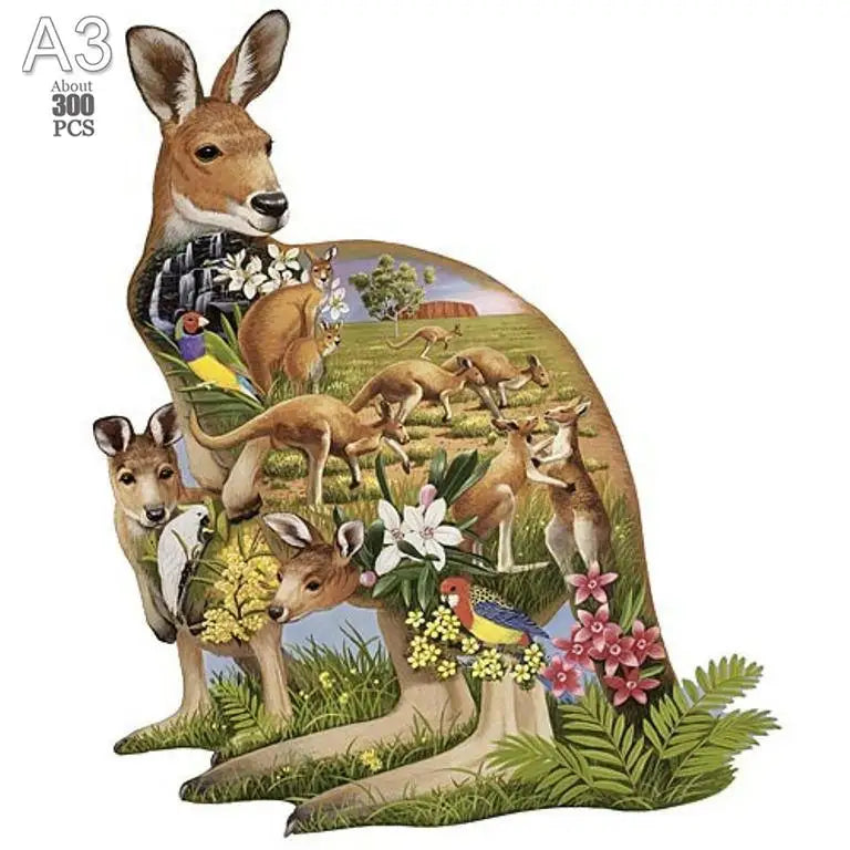 Lovely cat wood jigsaws creative games brain twister holiday gifts wooden animal puzzle kids adults high-quality diy