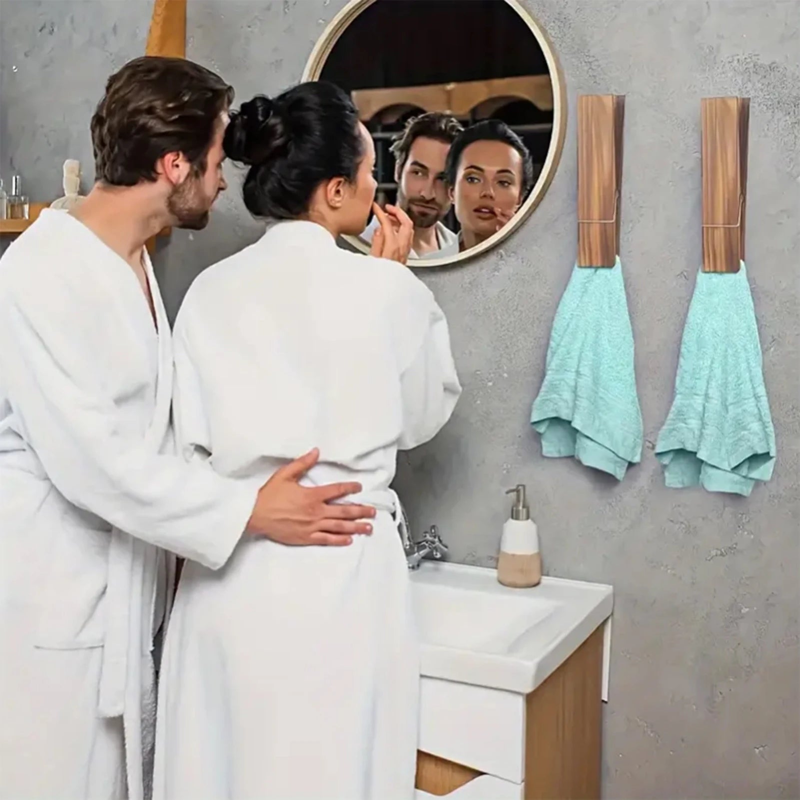 Wood athroom hooks towel clips 30cm large wooden clothes pins durable rust-resistant towel underwear pegs gifts