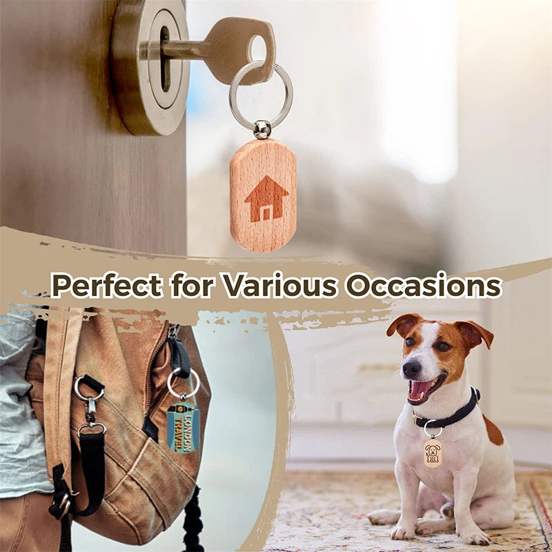 110pcs wood keychain blanks key chain unfinished