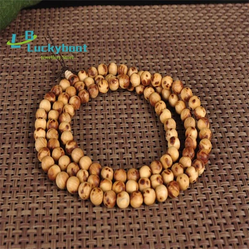 Arborvitae wooden108 buddhist prayer beaded wooden bracelet buddha bangle necklace jewelry