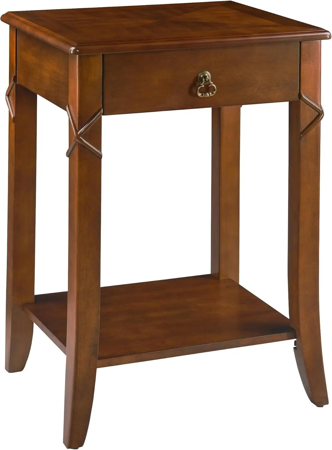Solid wood side table with drawer victorian style vintage nightstand antique cherry end tables living room bedroom