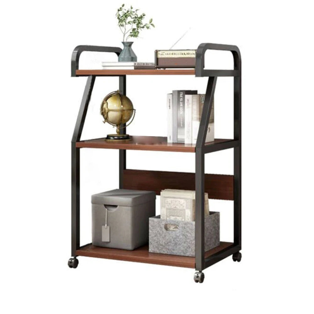 Printer stand side/corner table 3 tier rolling mobile cart with wheels storage shelves for home office mini fridge