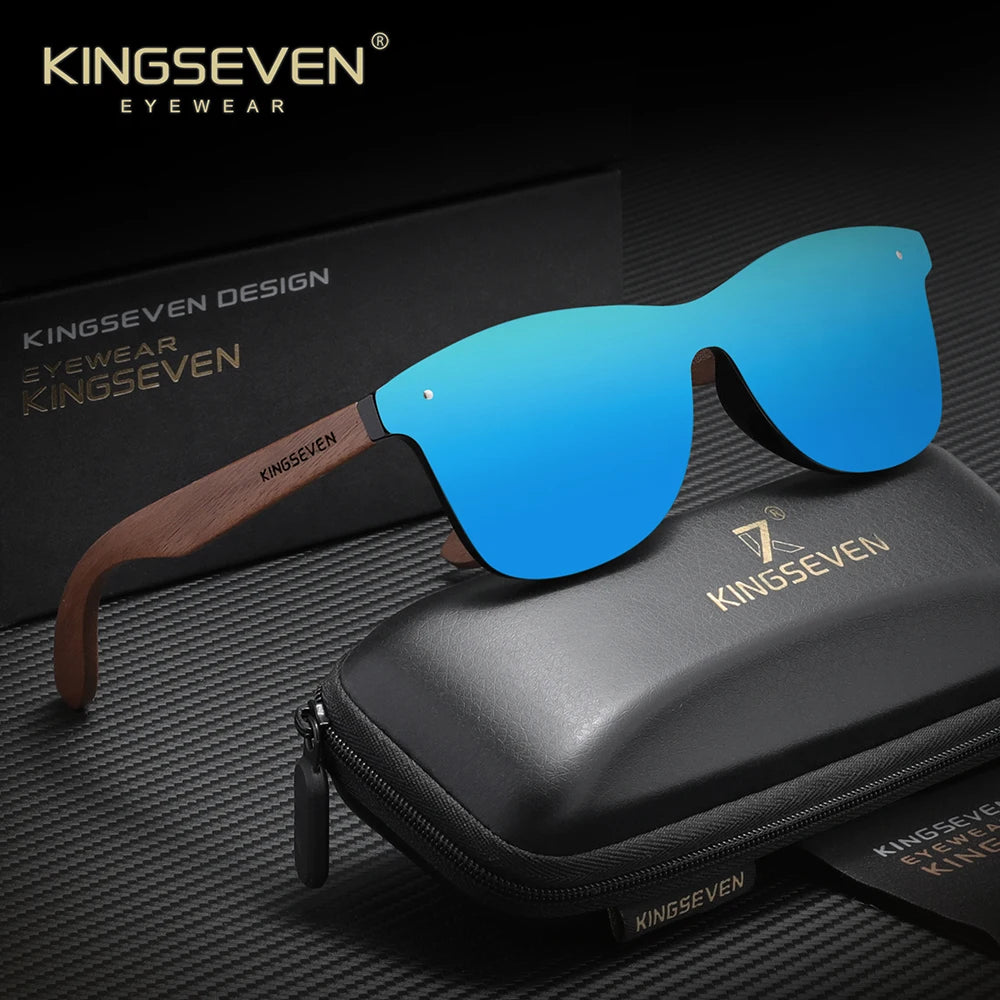 Kingseven black walnut wood sunglasses for man polarized anti-reflecti eyeglass men uv400 protection eyewear accessory