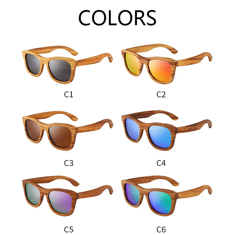 Retro square wooden sunglasses fashion women men luxury brand sun glasses vintage outdoor shade driving man lady uv400