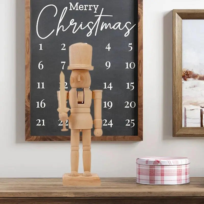 Wooden nutcracker unpainted paint your own figures wood unfinished with kit for kids adults all ages - decorative