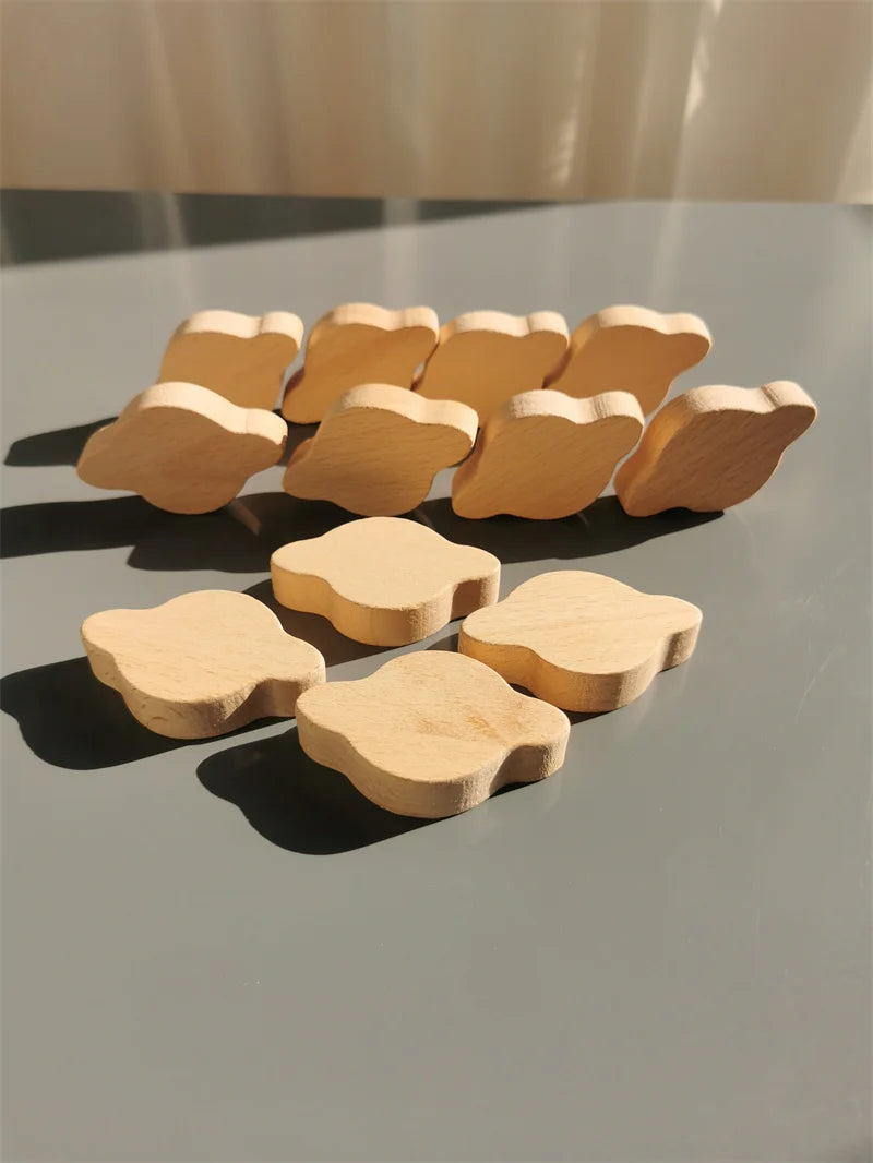 Rainbow wooden stacking star heart blocks pastel nordic beech moon clound open-ended play - nature cloud 12 - game