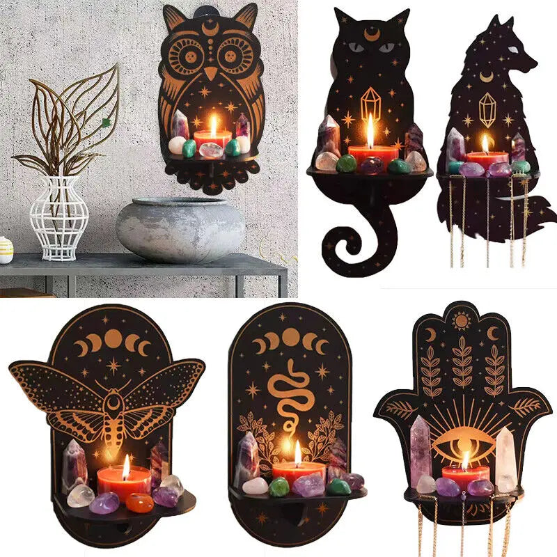 Newest creative display stand smooth wear-resistant crystal shelf exquisite wooden carving candle holder home
