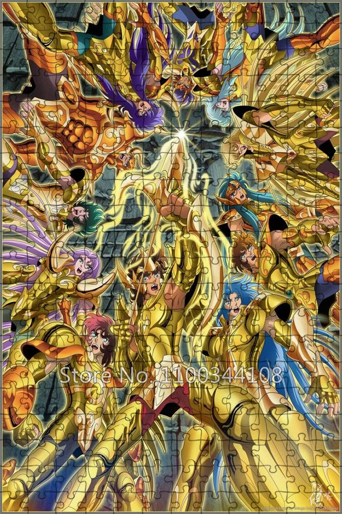 Saint seiya puzzle japanese anime knights of the zodiac 300/500/1000 jigsaw puzzles children’s educational toys family