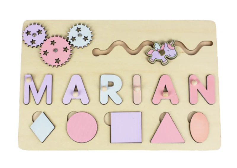Personalized custom first name wooden puzzle educational toys for toddlers early learning gifts kids baby toy boy &girl