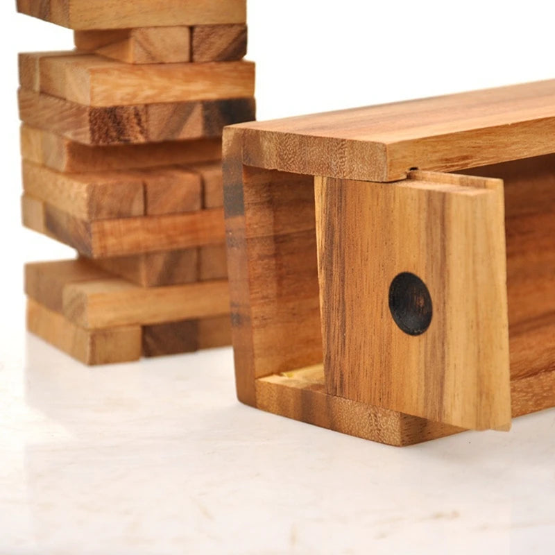 Wood tumbling tower game - perfect for party games outdoor adults and family classic stacking block