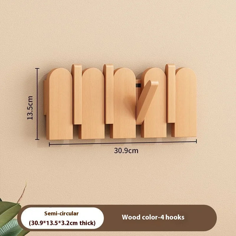 Wooden piano key coat hooks - wall mounted entryway hangers for door & foyer - creative organizer keys clothes - r2