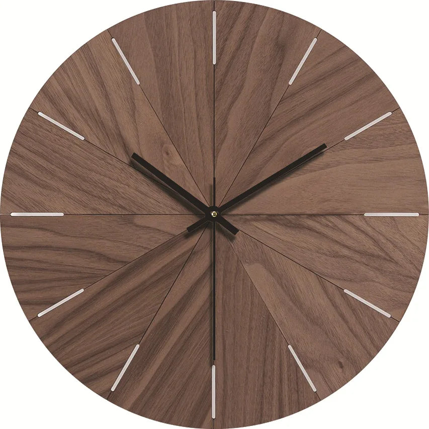 Wood grain wall clock transparent minimalist design hanging silent living room office art watch home decor hororloge