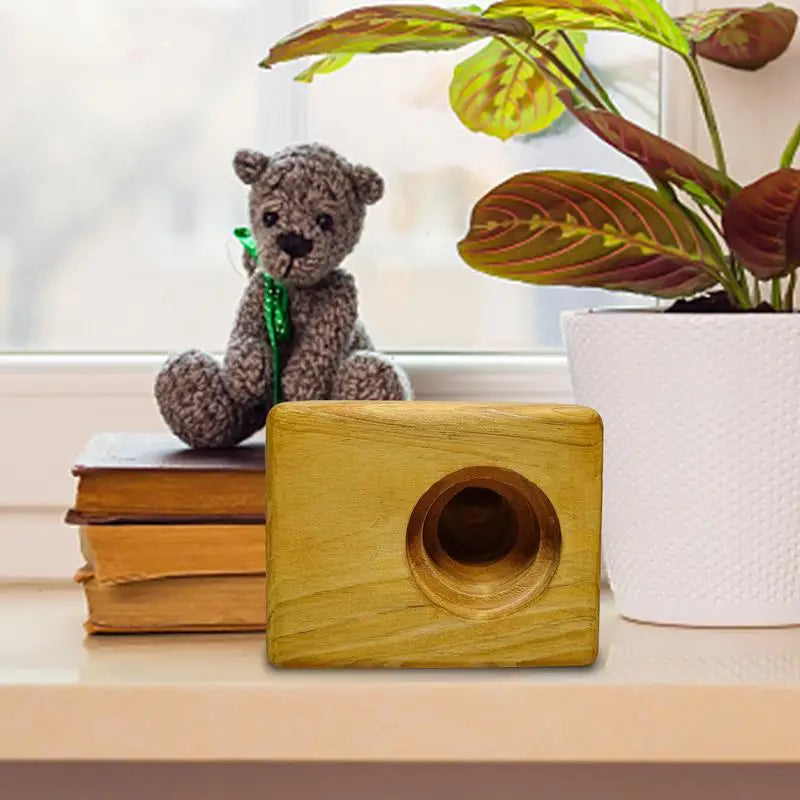 Cell phone sound amplifier holder stand desk decor wooden crafts