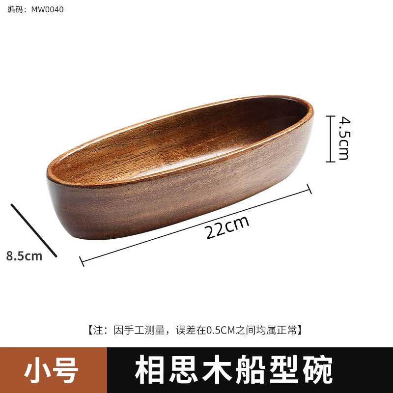Solid wood tray acacia premium kung fu tea small fruit snacks nuts dessert plate desktop storage tableware - e