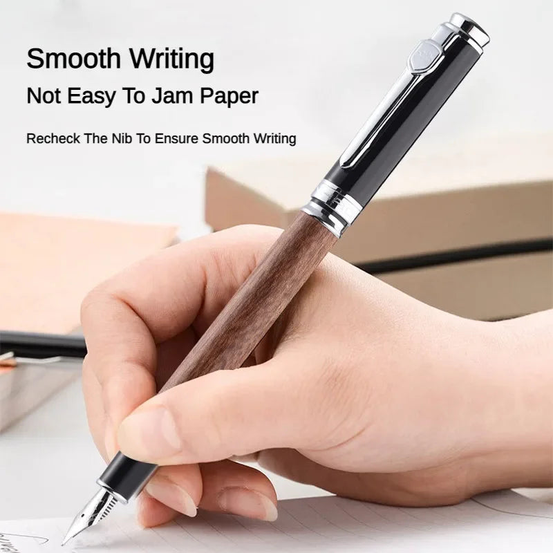 Jinhao 8802 wooden fountain pen ef/f/m nib luxury wood ink pens business writing office school supplies stationery pk