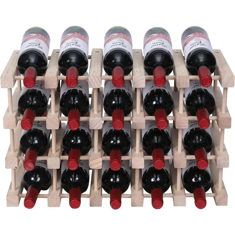 Wine rack small countertop cabinet stackable storage wooden freestanding floor holder - 20 bottles / united states