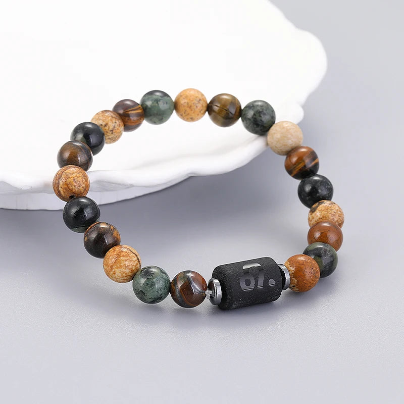12 zodiac bracelets natural stone cancer virgo leo libra bracelet couples friendship gifts jewelry pulsera hombre