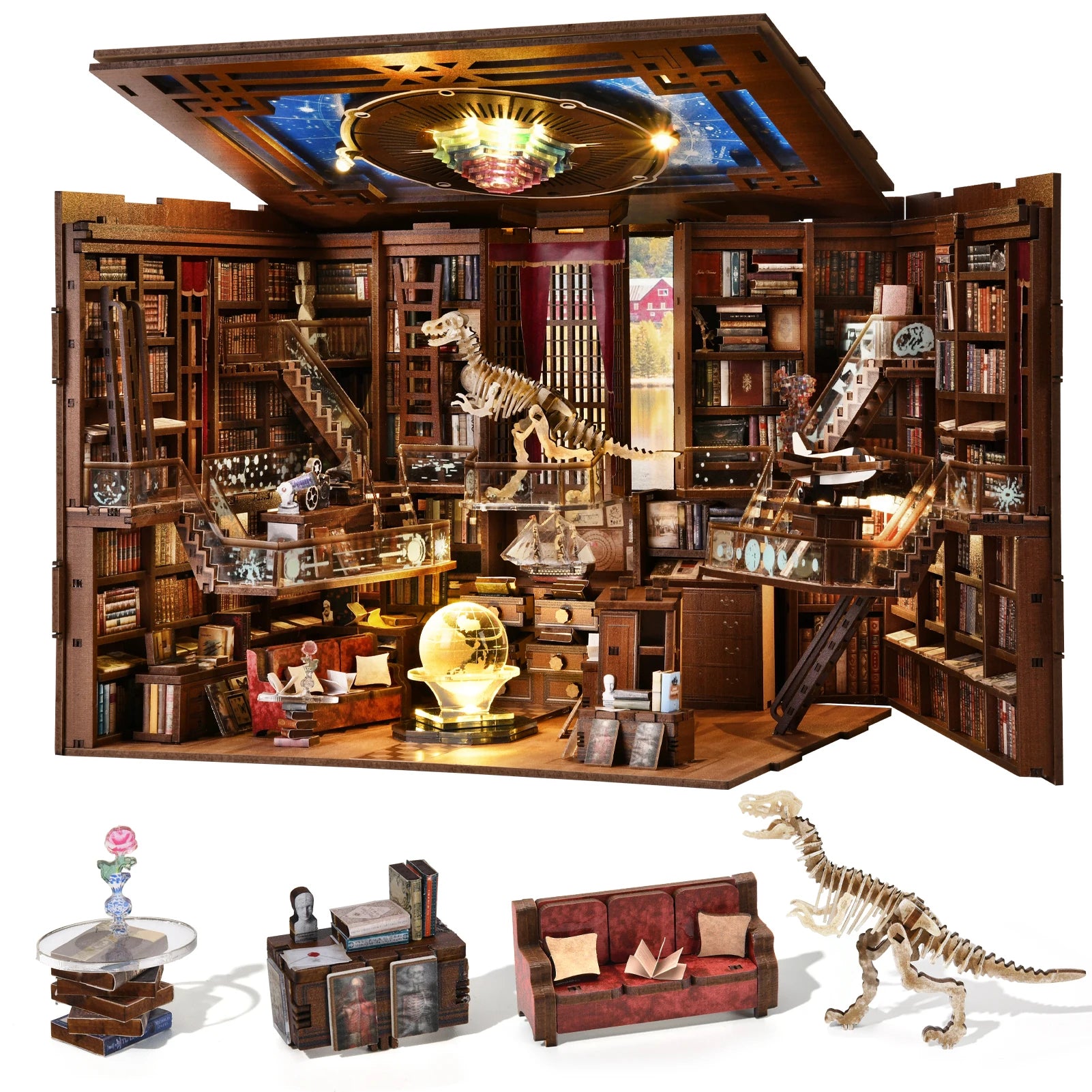 𝗠𝗶𝗻𝗶𝗖𝗶𝘁𝘆-diy-book-nook-kit-3d-wooden-puzzle-shelf-insert-with-led-light-miniature-dollhouse-bookend-decor-for-adults