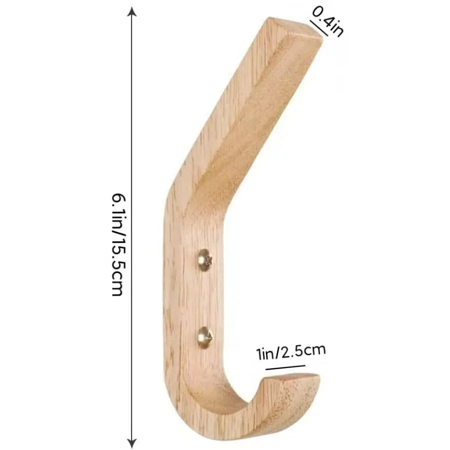 Wood hooks wall mounted coat vintage single organizer heavy duty for towel hat hanging 4 pack oak - united states