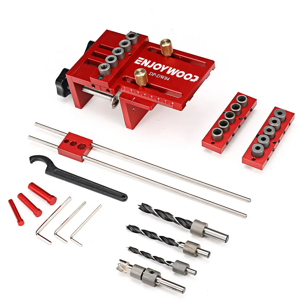 3 in 1 adjustable woodworking doweling jig kit pocket hole drilling guide locator for furniture connecting puncher tool