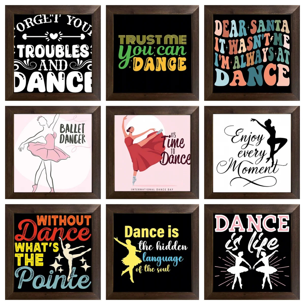 Available home classroom holiday decoration of cartoon animals cool picture case wooden frame oil painting