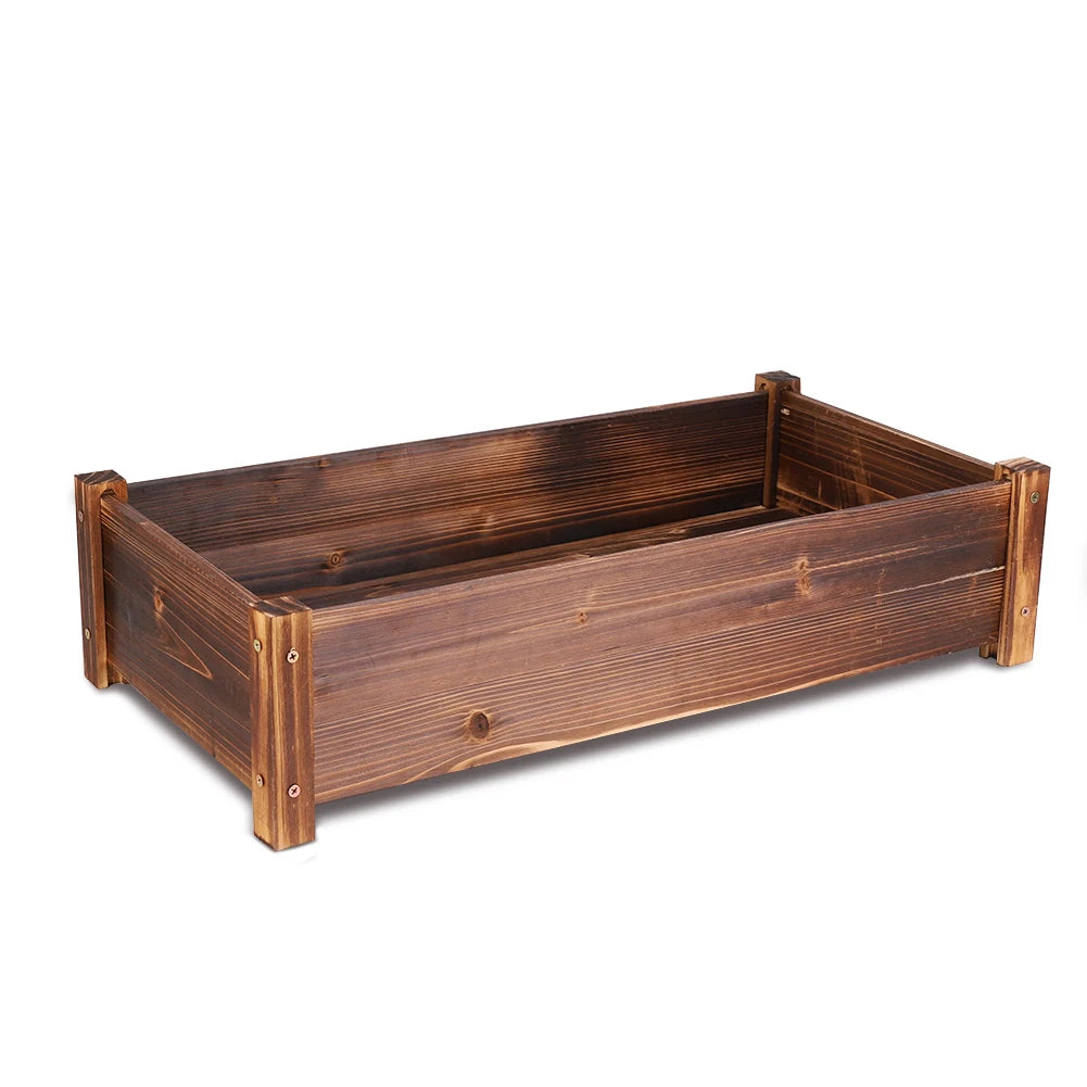 Raised garden bed large wooden planter boxes elevated plant box vegetable flower growing - brown / united states