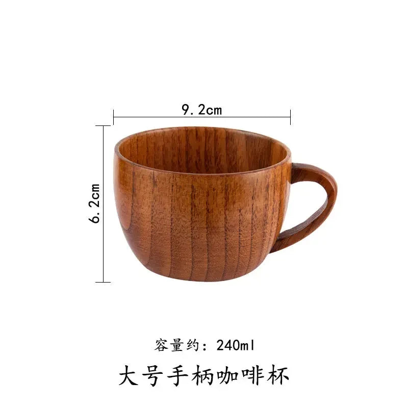 Wooden big belly cups handmade jujube wood handle beer tea coffee milk water cup kitchen bar drinkware for 1pc - large
