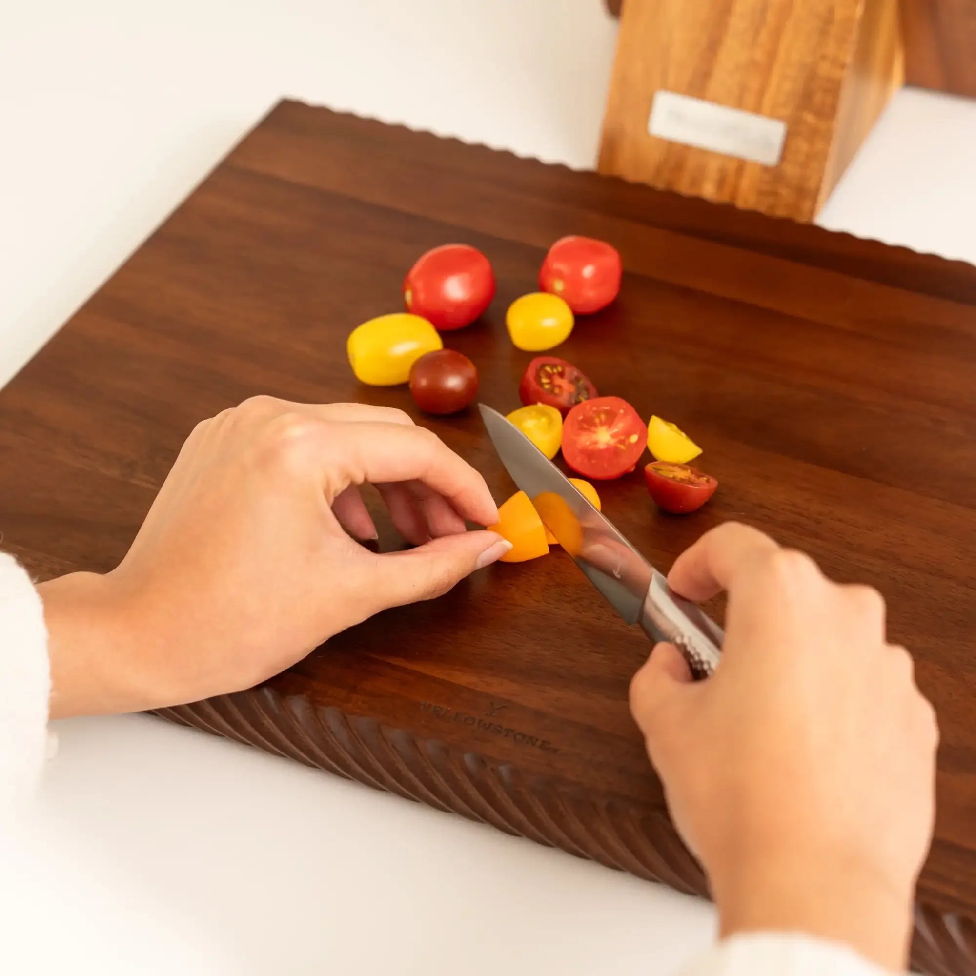 18x12 inch braided wooden butcher block cutting board for kitchen durable surface chopping slicing serving easy clean