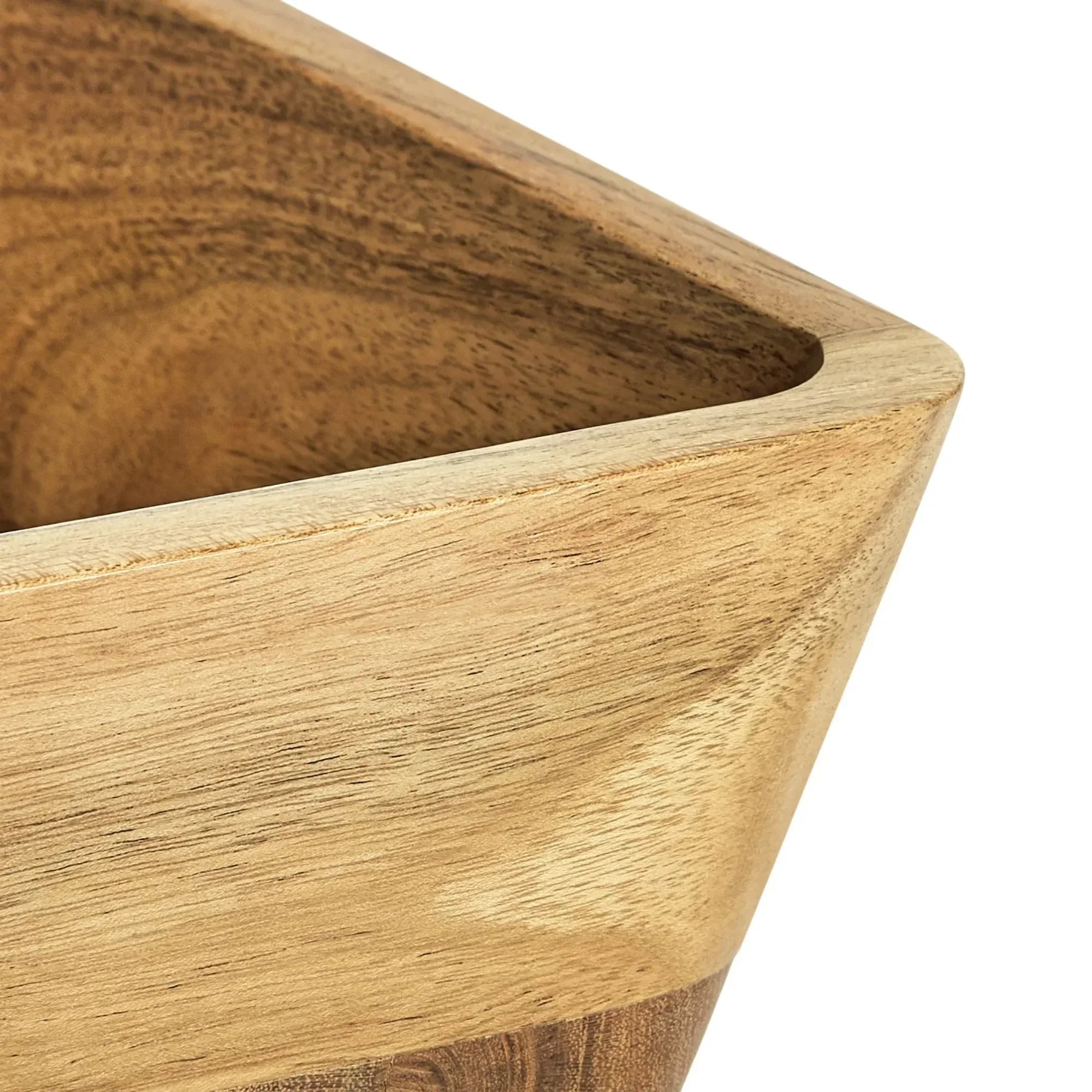Natural finish acacia wood oval bowl | for serving salad fruit bread dining table centerpiece & kitchen use - united