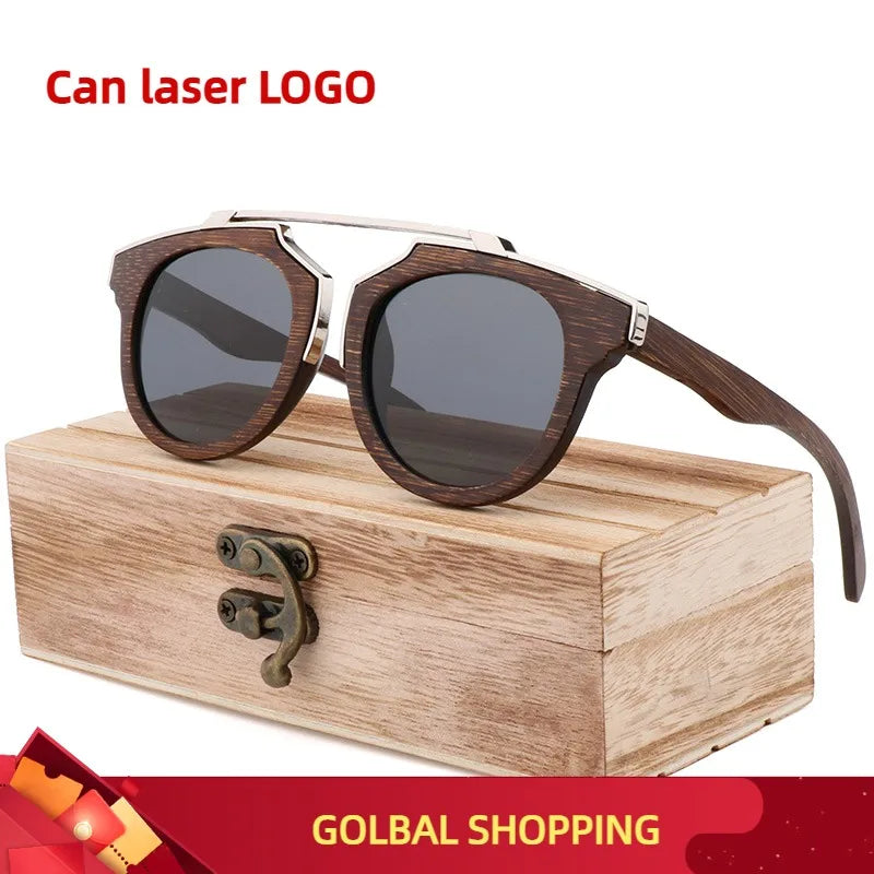 2020 high quality luxury designer sunglasses men driving sunglasses polarized uv400 bamboo wood sun glasses eyewear
