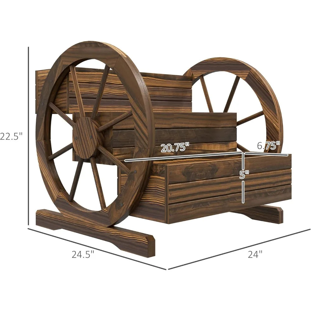 Raised garden bed wooden wagon planter boxes with drainage holes for vegetables flowers herbs 25’’ x 24’’ 23’’ - united