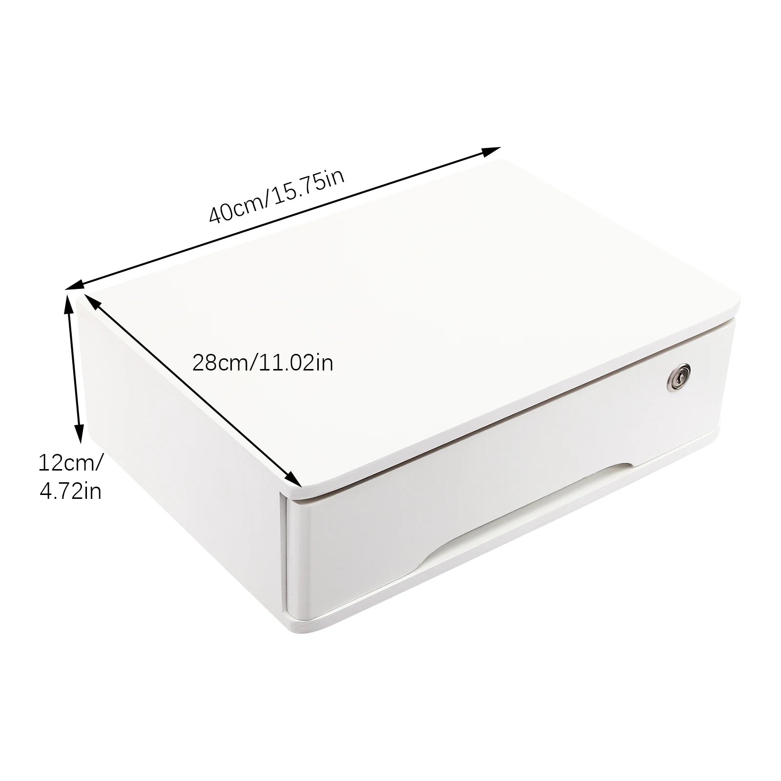 1/2/3 tier desktop storage box wooden drawer organizer with lockable drawers no assembly required - 1-tier white
