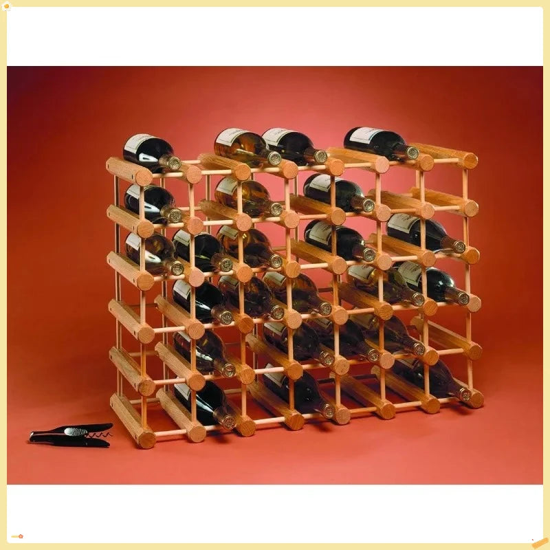 40-bottle wood wine rack stackable storage for cellar/kitchen sturdy modern design with natural pins - united states