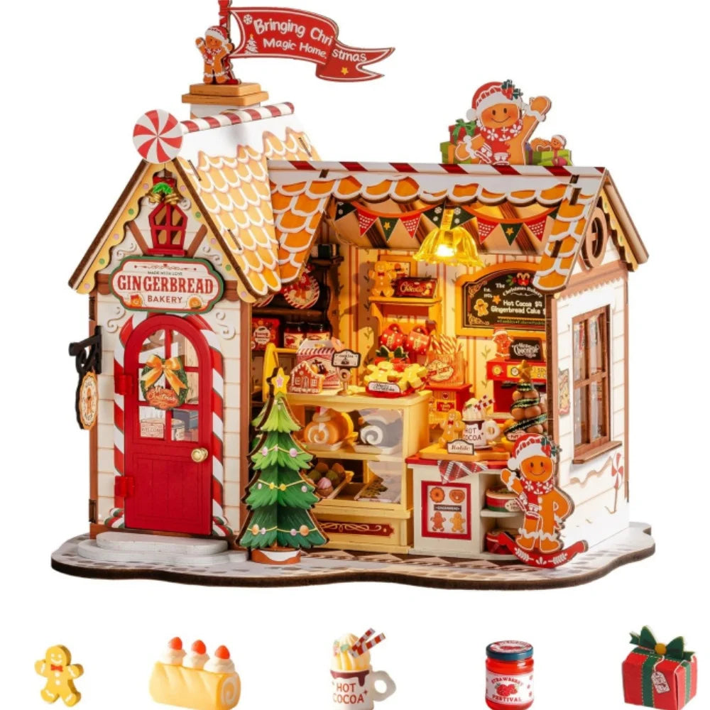 robotime-rolife-diy-miniature-house-kit-christmas-gingerbread-house-250-piece-model-kit-dolls-house-for-teens-adults-no-glue