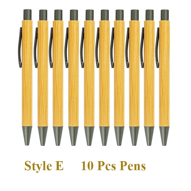 10pcs personalized bamboo pen engraved custom logo name pens wedding gift favors for guest baby shower decoration