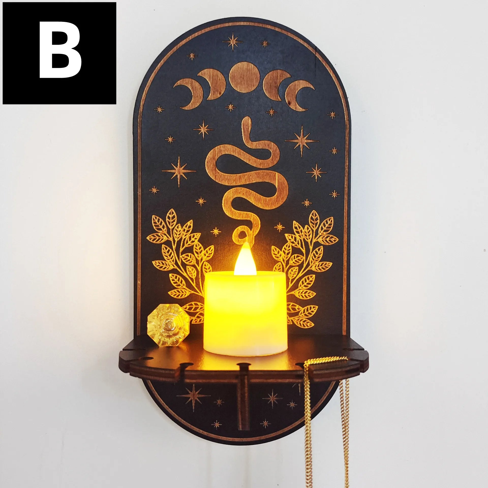 Newest creative display stand smooth wear-resistant crystal shelf exquisite wooden carving candle holder home