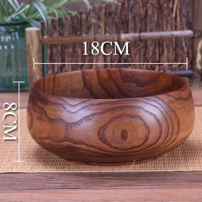 14-18cm natural acacia wood bowl large salad solid big for soup noodles japanese tableware bowls - 18cm bowl