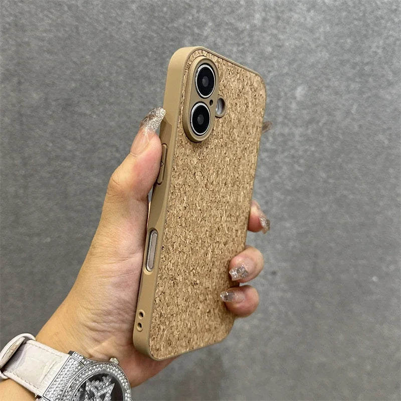 Retro genuine wooden pattern heat dissipation phone case for iphone 16 15 14 13 12 11 pro max plus full shockproof hard
