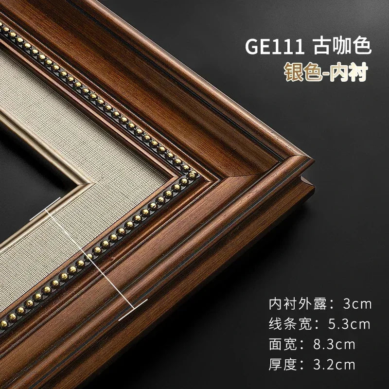 Wooden picture oil painting frame photo holder wall hanging shadow vintage photocard personalized gift gold room decor