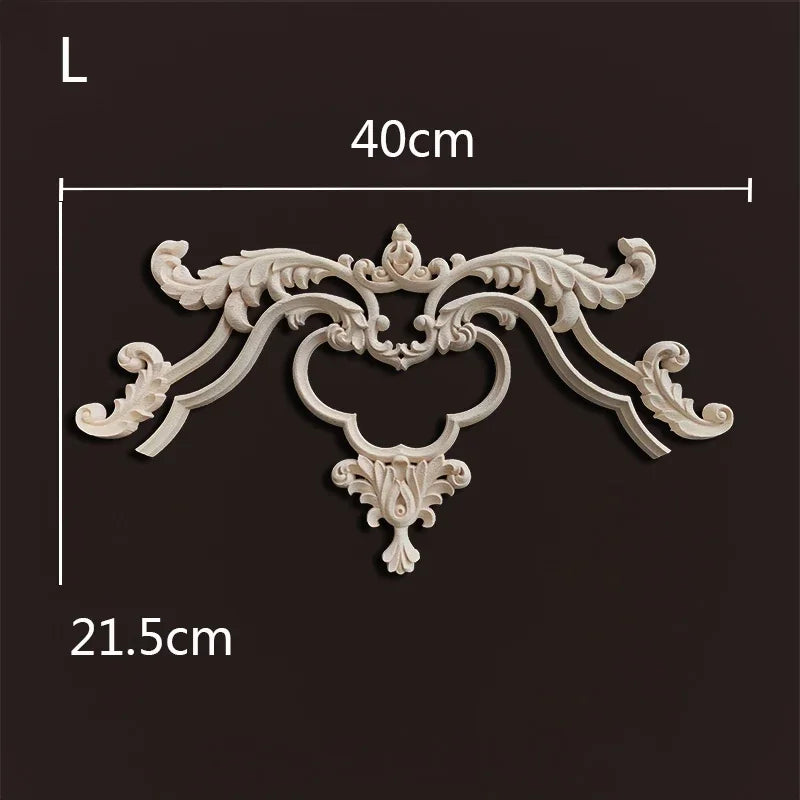 Europe wood appliques molding decals for furniture home decor carving onlays flower background wall decoration